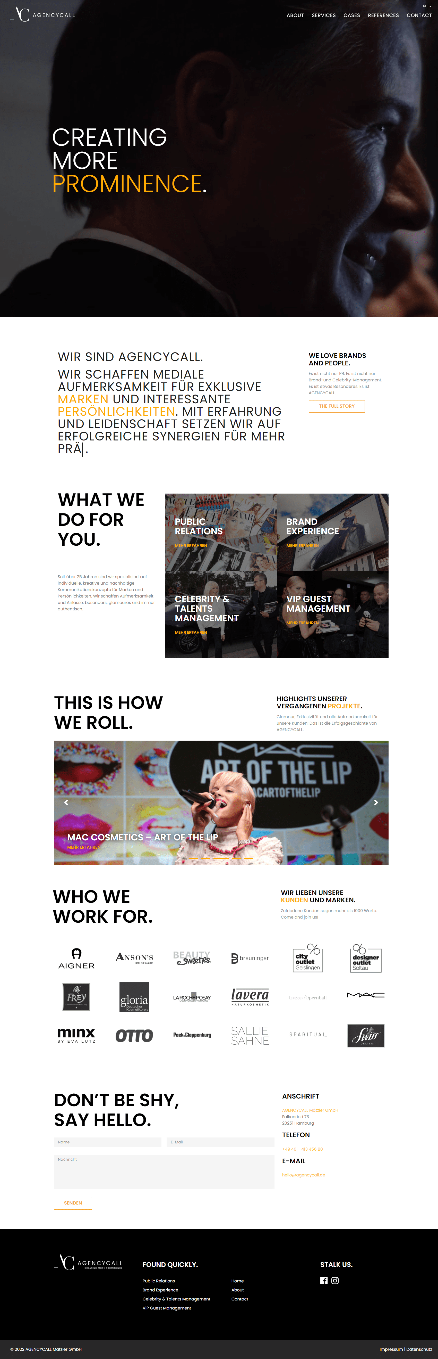 Webdesign Mockup: Agencycall