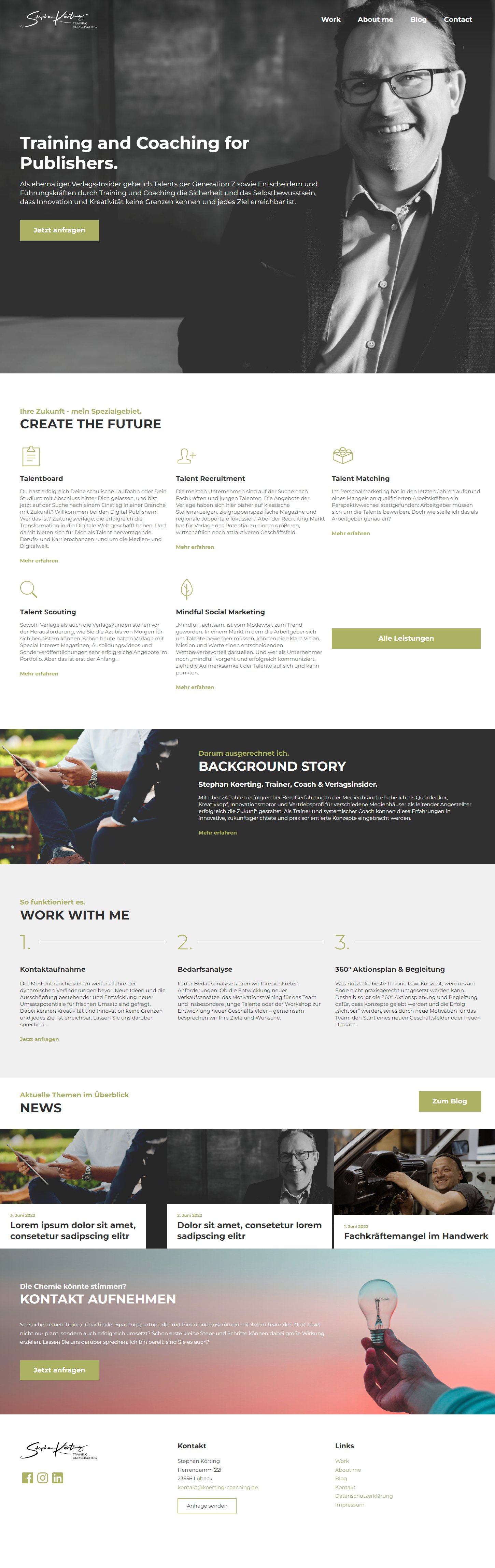 Webdesign Mockup: Koerting Coaching