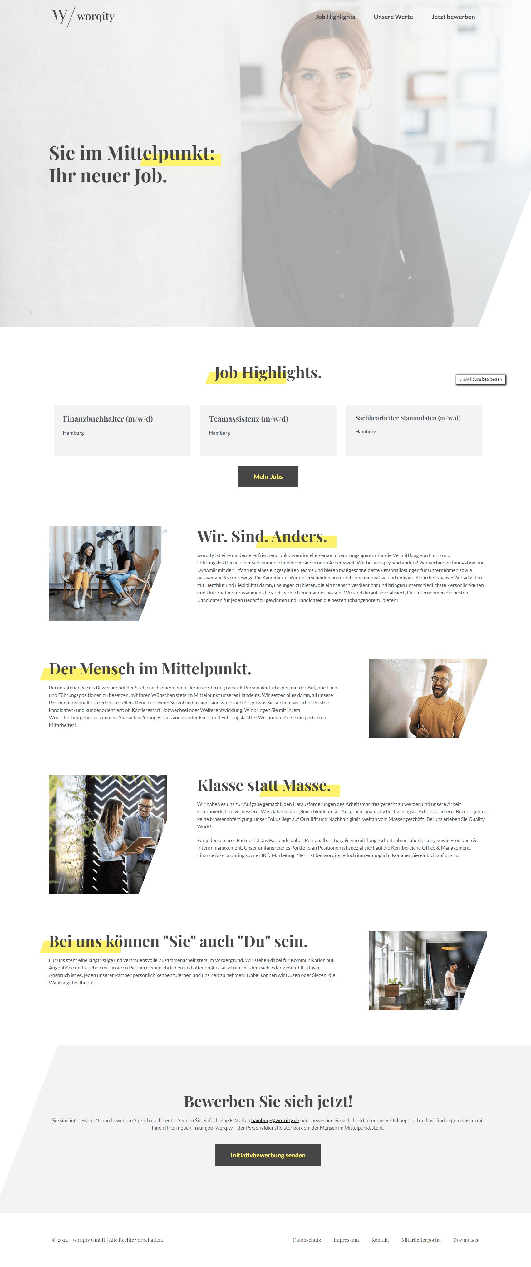 Webdesign Mockup: Worqity